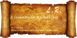 Lindenfeld Richárd névjegykártya